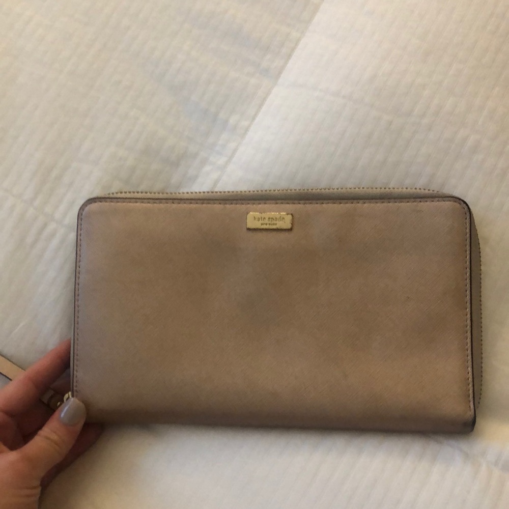 Rose gold accordion wallet